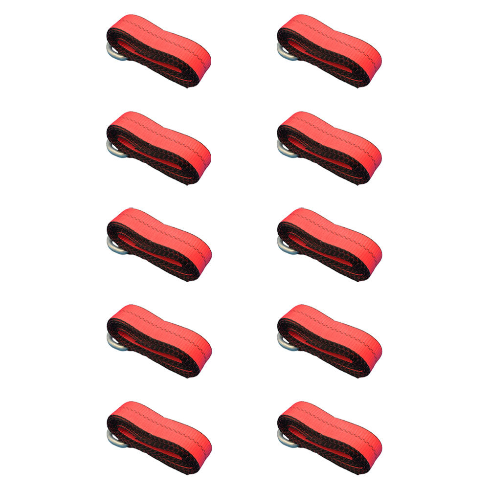 (10) Car Hauler Lasso Wheel Tie Down Straps 12' w/D-Ring for Tow Dolly Tow Truck