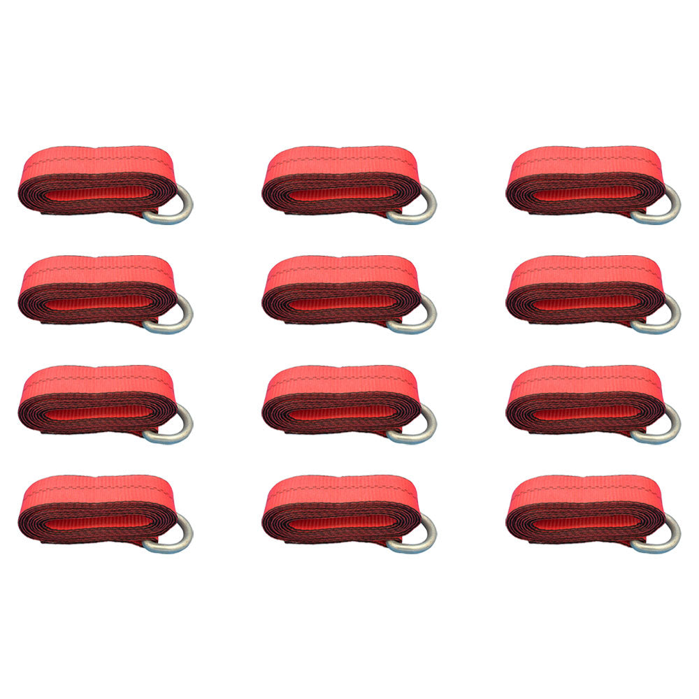 Qty 12: Heavy Duty Lasso/Wheel Lift Straps (Red) Fits Universal Replaces N/A