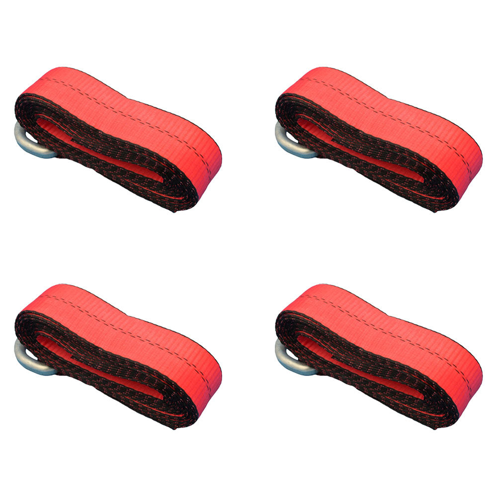 Qty 4: Heavy Duty Lasso/Wheel Lift Straps (Red) Fits Universal Replaces N/A