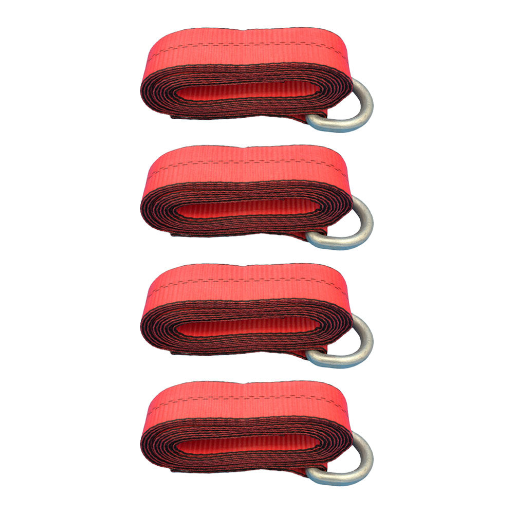 Qty 4: Heavy Duty Lasso/Wheel Lift Straps (Red) Fits Universal Replaces N/A