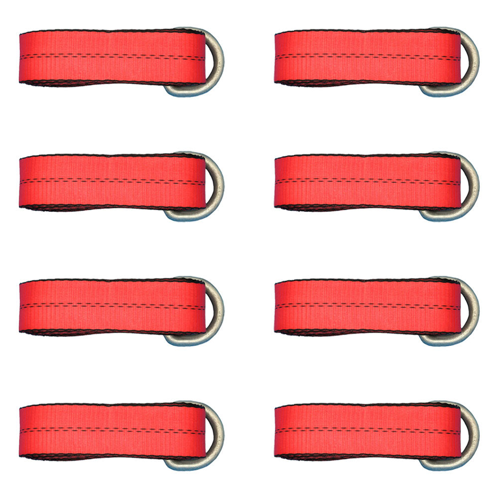Qty 8: Heavy Duty Lasso/Wheel Lift Straps (Red) Fits Universal Replaces N/A