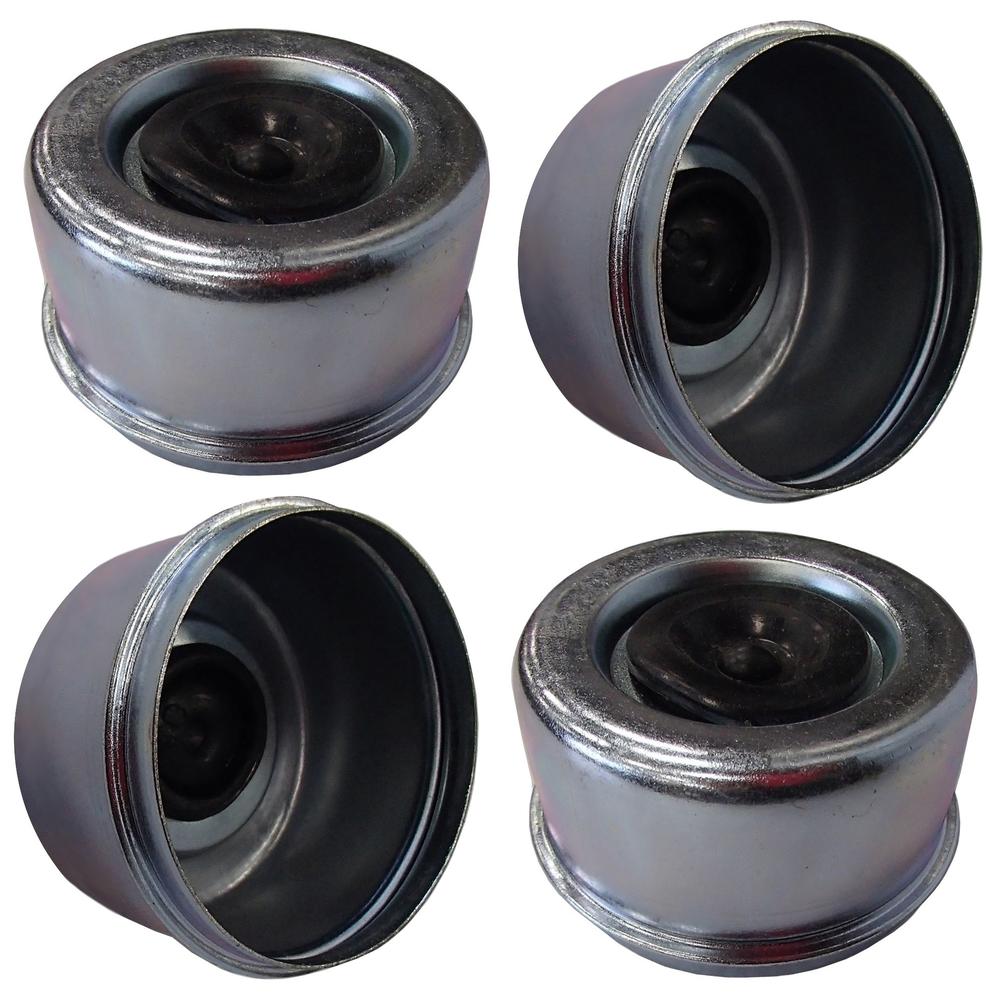 4 Trailer Axle Hub 2.72" EZ Lube Dust Cover Grease Cap w/Rubber Plug Fits Dexter