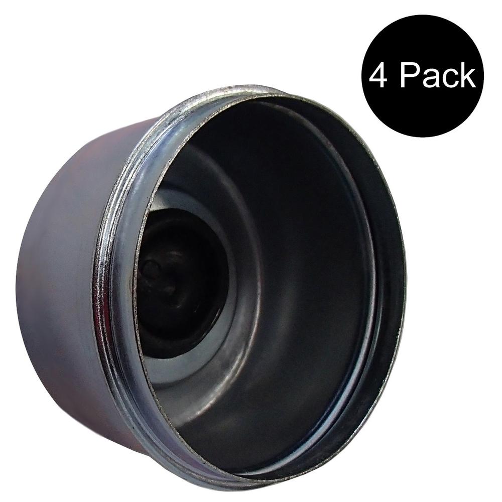 4 Trailer Axle Hub 2.72" EZ Lube Dust Cover Grease Cap w/Rubber Plug Fits Dexter