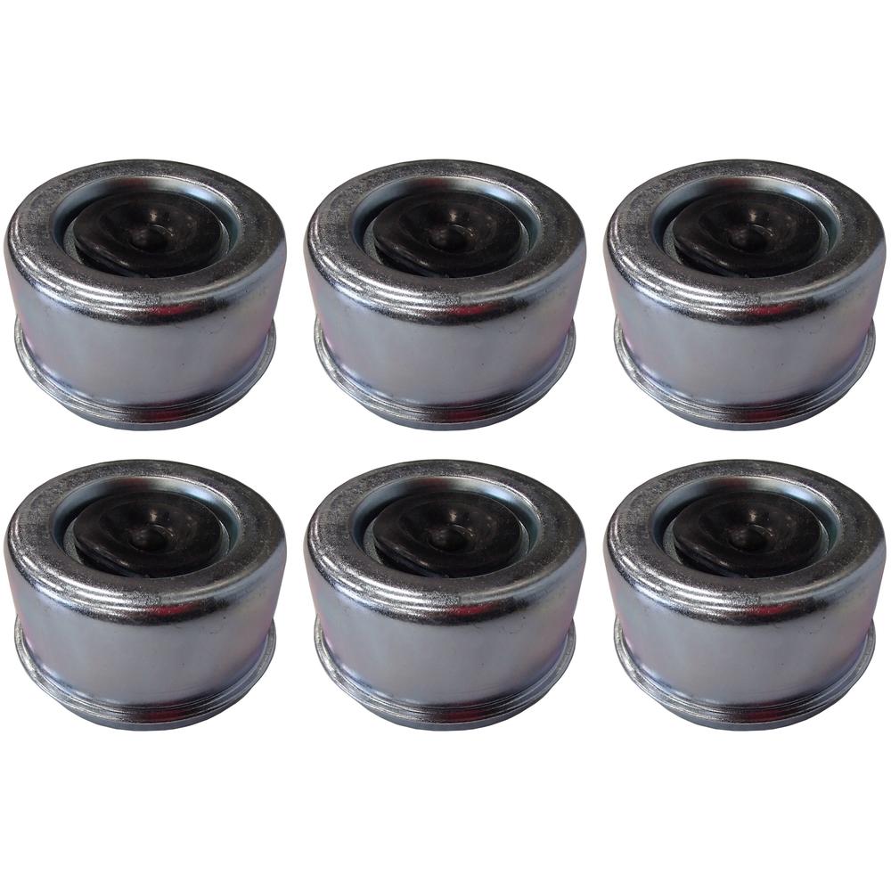 6 Pack Grease Dust Cap w/ Rubber Plug 2.72" for EZ Lube 7,000 lbs. Trailer Axles