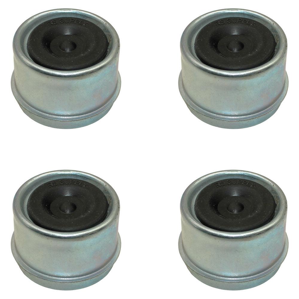(4) 1.98" EZ Lube Grease Trailer Hub Cover Dust Cap w Rubber Plug FREE SHIPPING