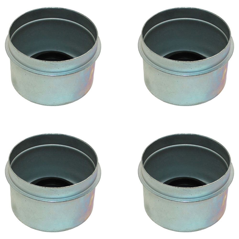 (4) 1.98" EZ Lube Grease Trailer Hub Cover Dust Cap w Rubber Plug 21-41-1
