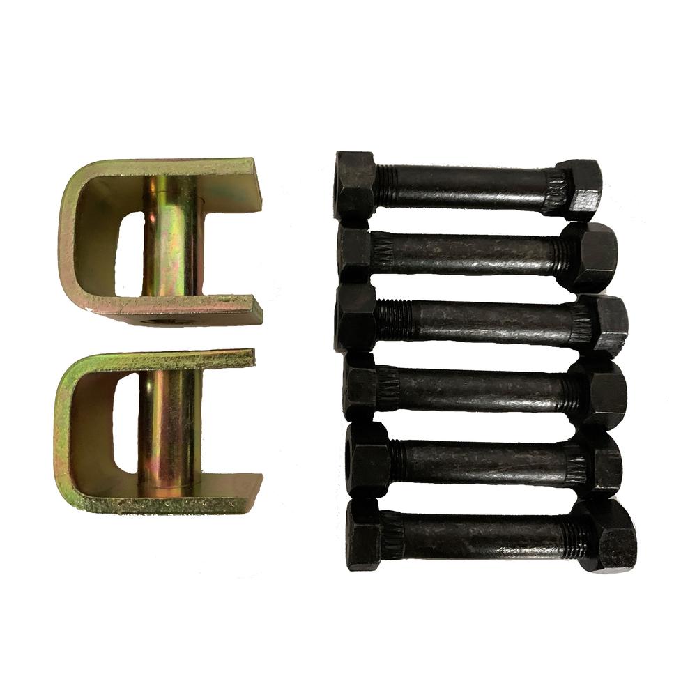 Weld On Utility Trailer Double-Eye Leaf Spring Hanger Kit - Single Axle