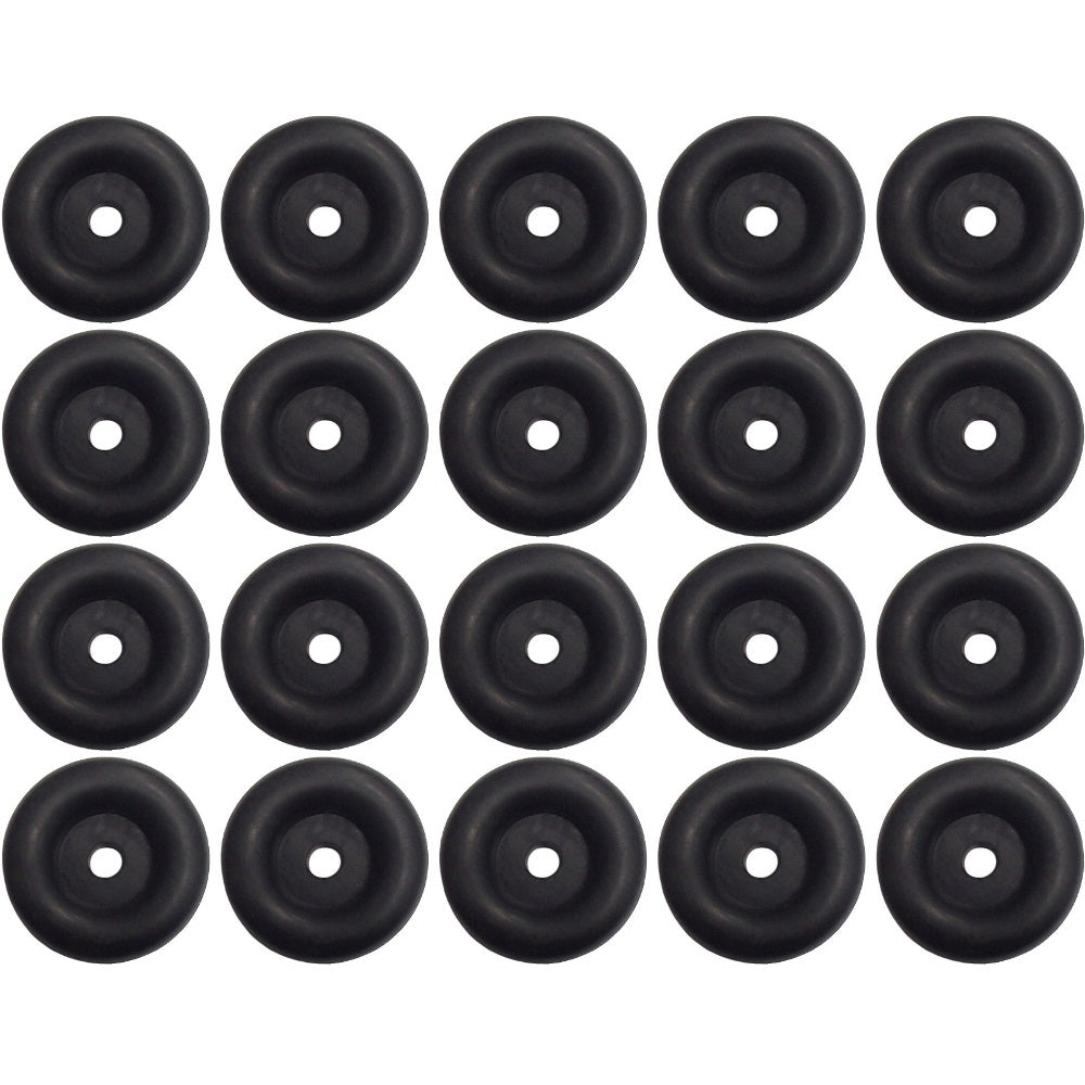 (20)- 2.5" Black Rubber Bumper w/ 7/16" Hole for Racing Trailer Door Ramp Guard