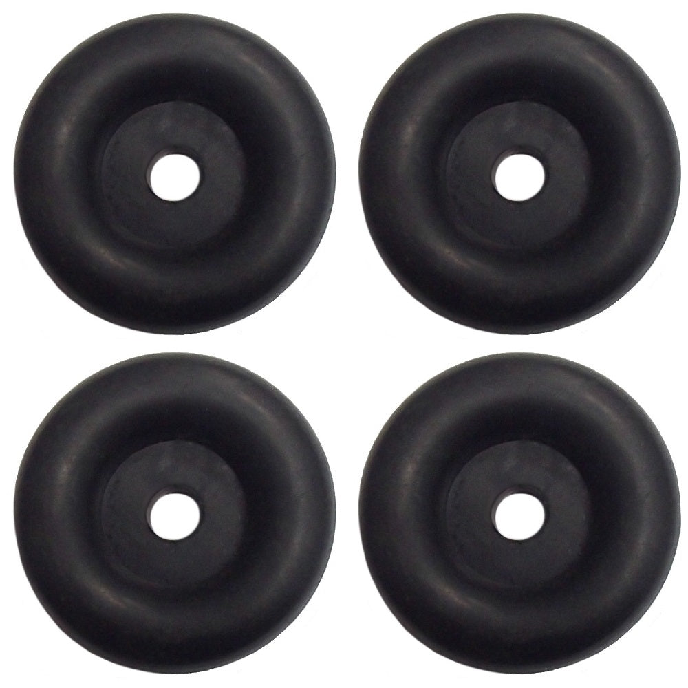 (4 PACK)- Cargo Trailer Ramp Door Stop Guard Black Rubber Bumper 2.5" Round