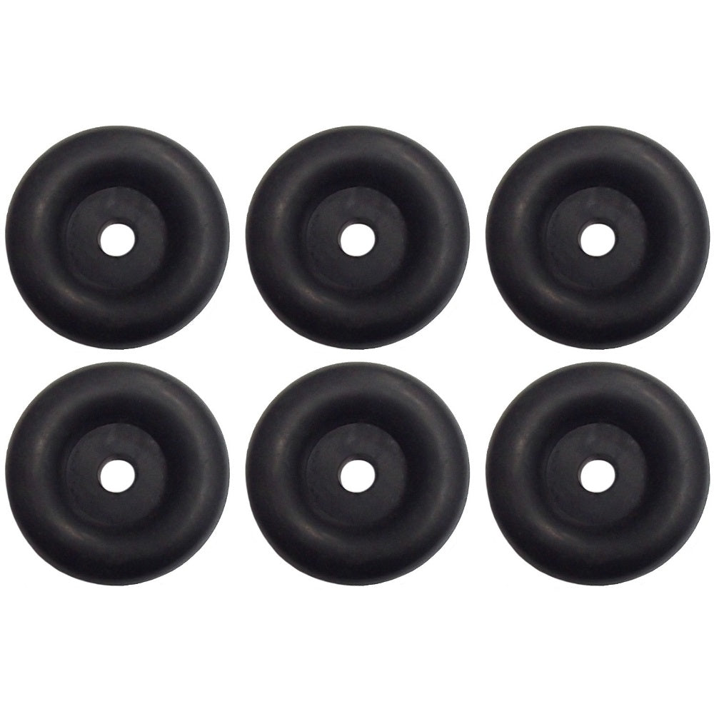 OTK20-0275 (6) Cargo Truck Trailer Ramp Door Stop 2.5" Round Black Rubber Bumper