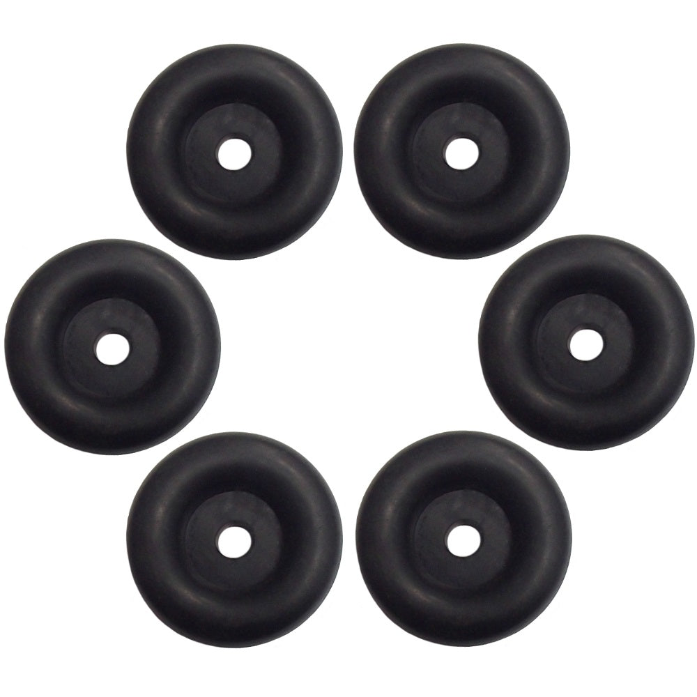 (6) Black Rubber Bumper 2.5" Round Boat Dock Cargo Trailer Ramp Door Stop Guard