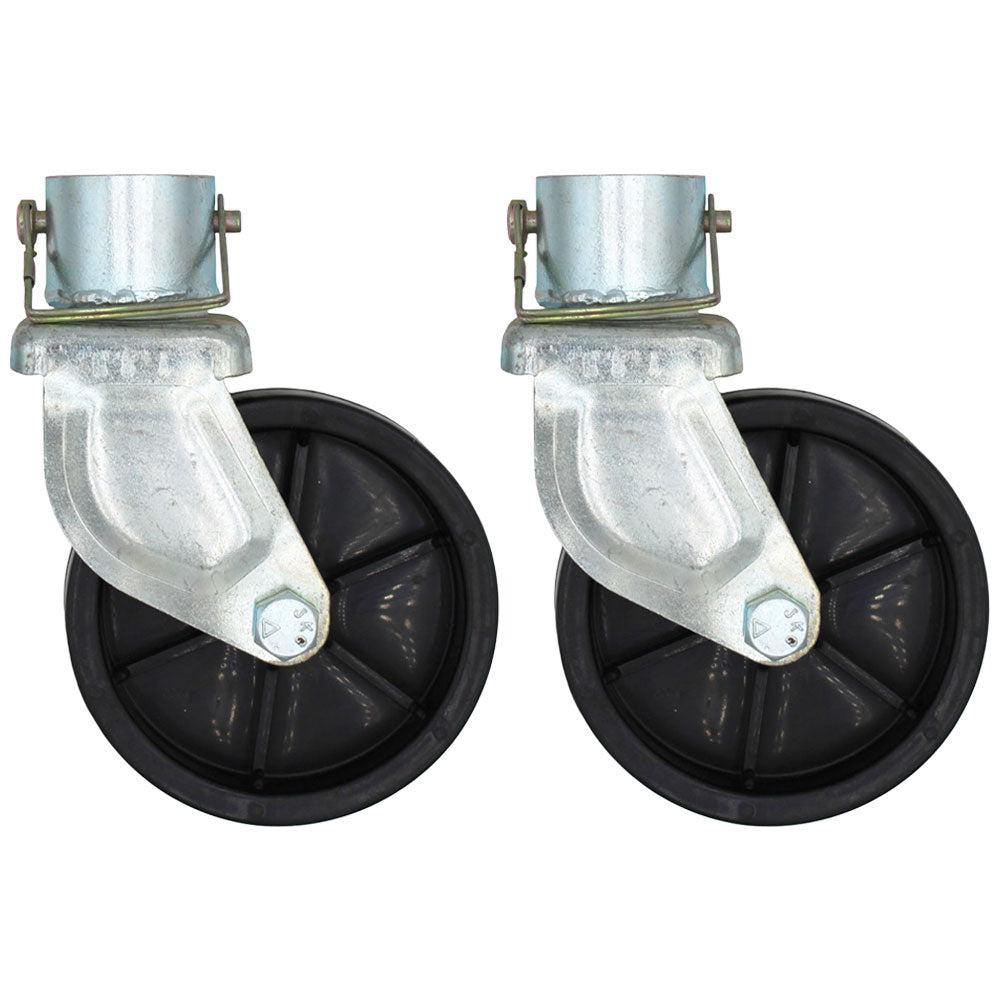 Two (2) 6" Trailer Swirl Jack Caster Wheels w/ Safety Pin 1200 lbs - Boat Hitch