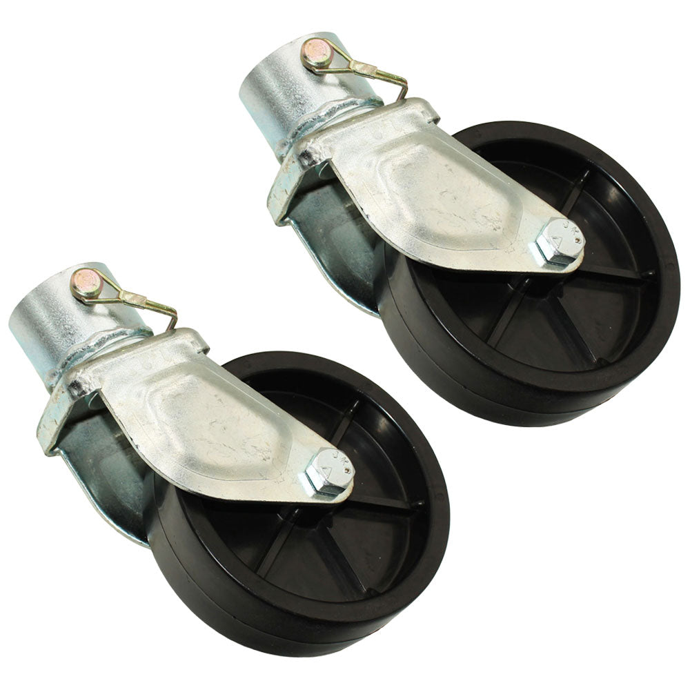 2 Pc Trailer Jack Swivel Caster Wheel 6 x 2 With Pin Boat Hitch Replacement