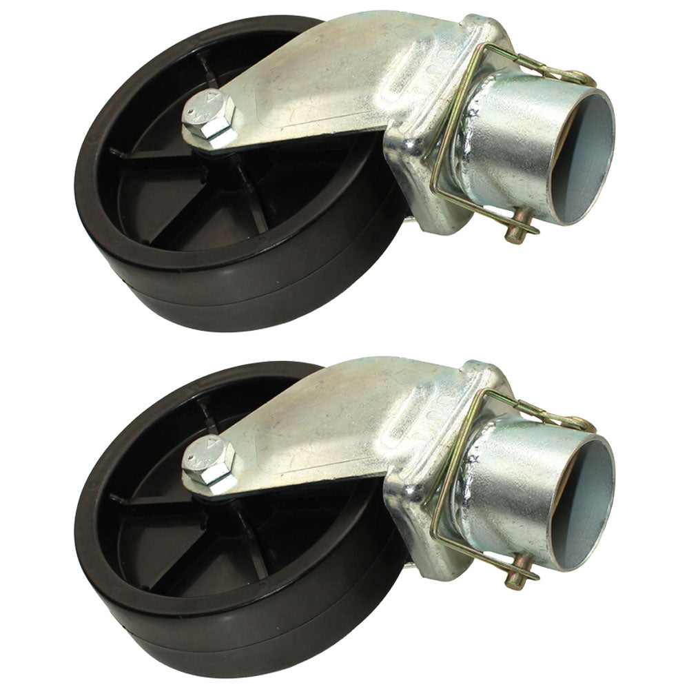 Two (2) 6" Trailer Swirl Jack Caster Wheels w/ Safety Pin 1200 lbs - Boat Hitch