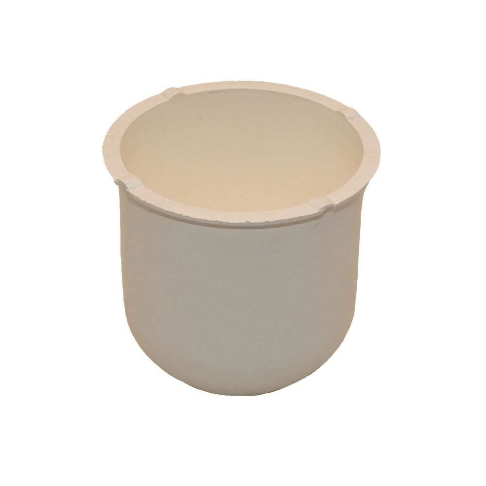 (1) One New Aftermarket Replacement White Trailer Wheel Hub Center Cap