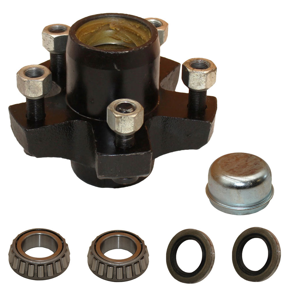 Trailer Hub Kit 2000 lbs Axle 5 lug Idler Axle Boat Camper 5 x 4.5" Bolt Circle