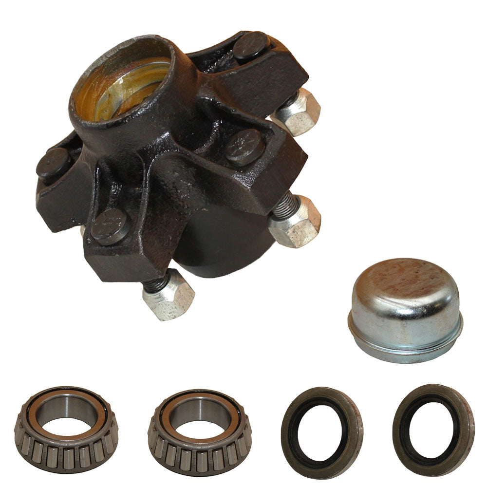 Trailer Hub Kit 2000 lbs Axle 5 lug Idler Axle Boat Camper 5 x 4.5" Bolt Circle