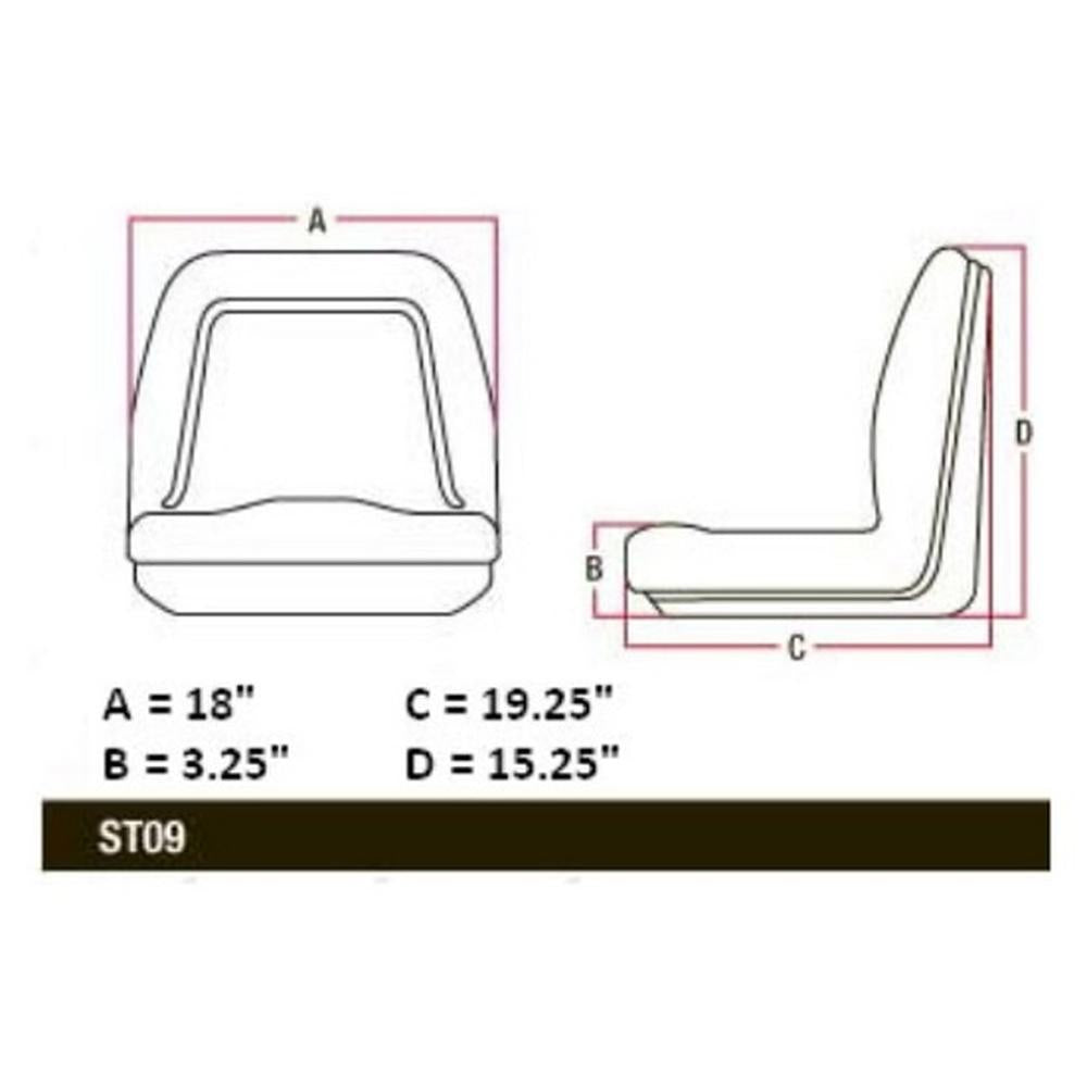 Gray Michigan Style Seat W/O Slide Track Fits Massey Ferguson Tractors