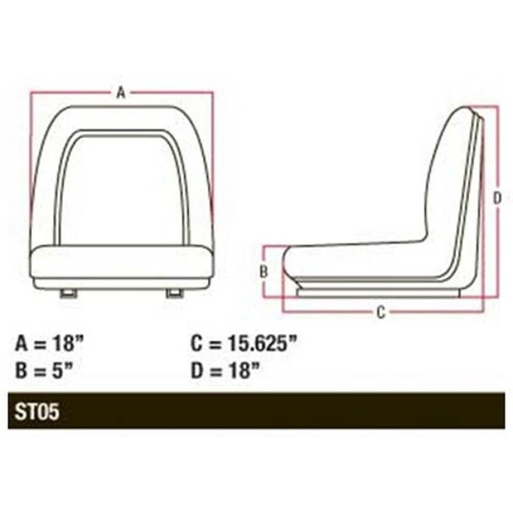 TMS111GR  Michigan Style Fits Gator Seat w/ Slide Tracks Fits White Fits JD +