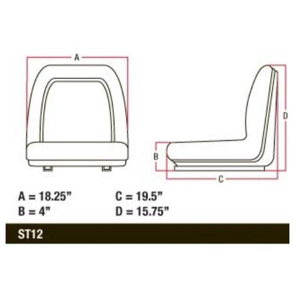TMS444BL Universal Seat, Michigan Style, with Slide Track