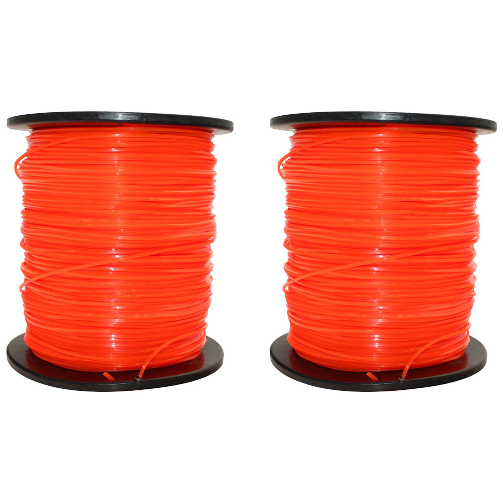 2PK 5lb .095 Square Red Commercial String Trimmer Line Spool Echo Fits Stihl Red
