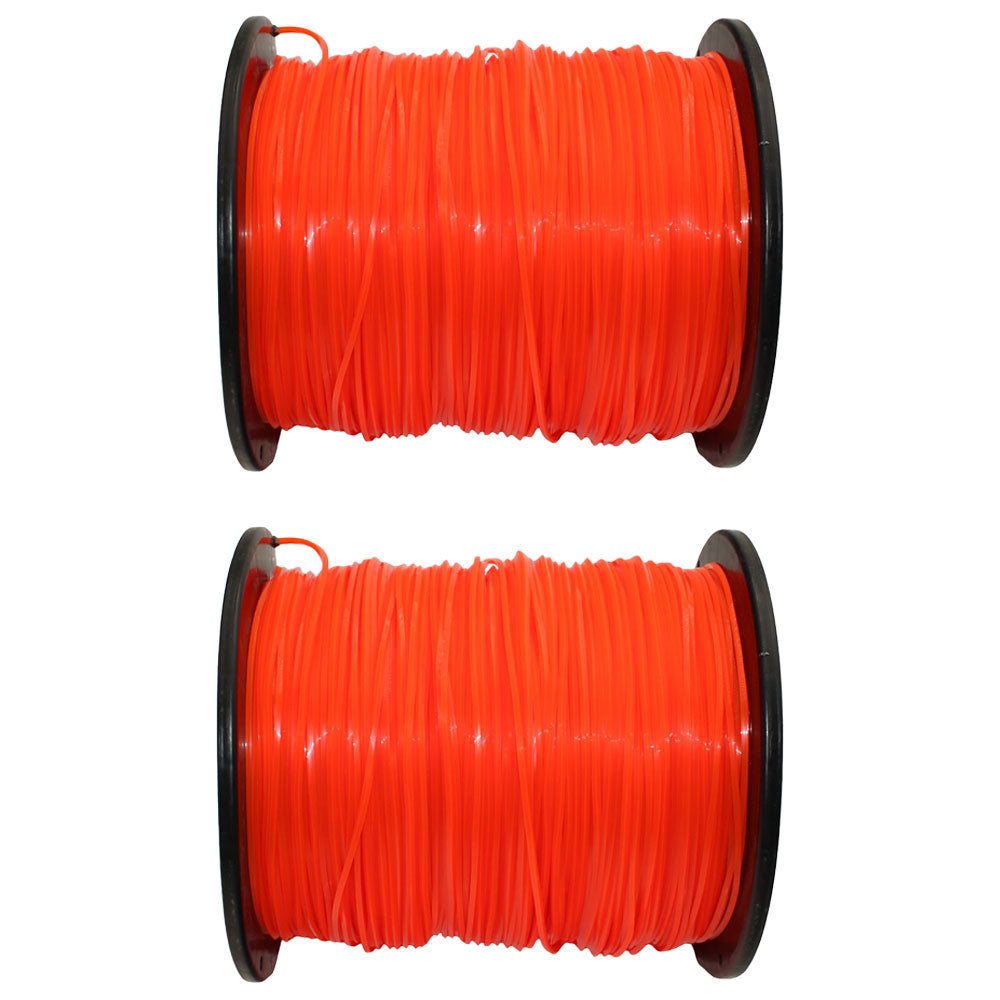 2PK 5lb .095 Square Red Commercial String Trimmer Line Spool Echo Fits Stihl Red