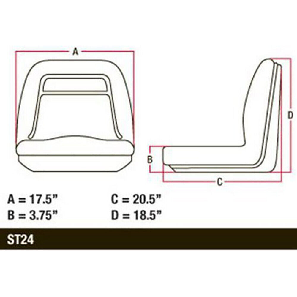 4 HIGH BACK Seats Fits John Deere Fits Gator TX / TX 4x2 / TX Turf / TX 4x2 Turf
