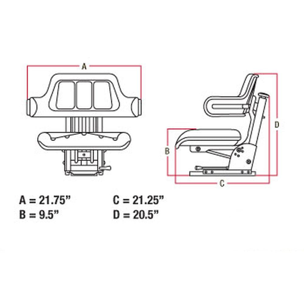 Blue Wrap Around Seat with Arms Fits Universal Products