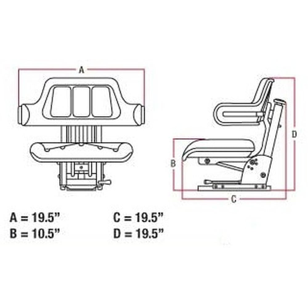 Universal Fit Adjustable Tractor Seat Fits Ford Fits John Deere Fits Case IH