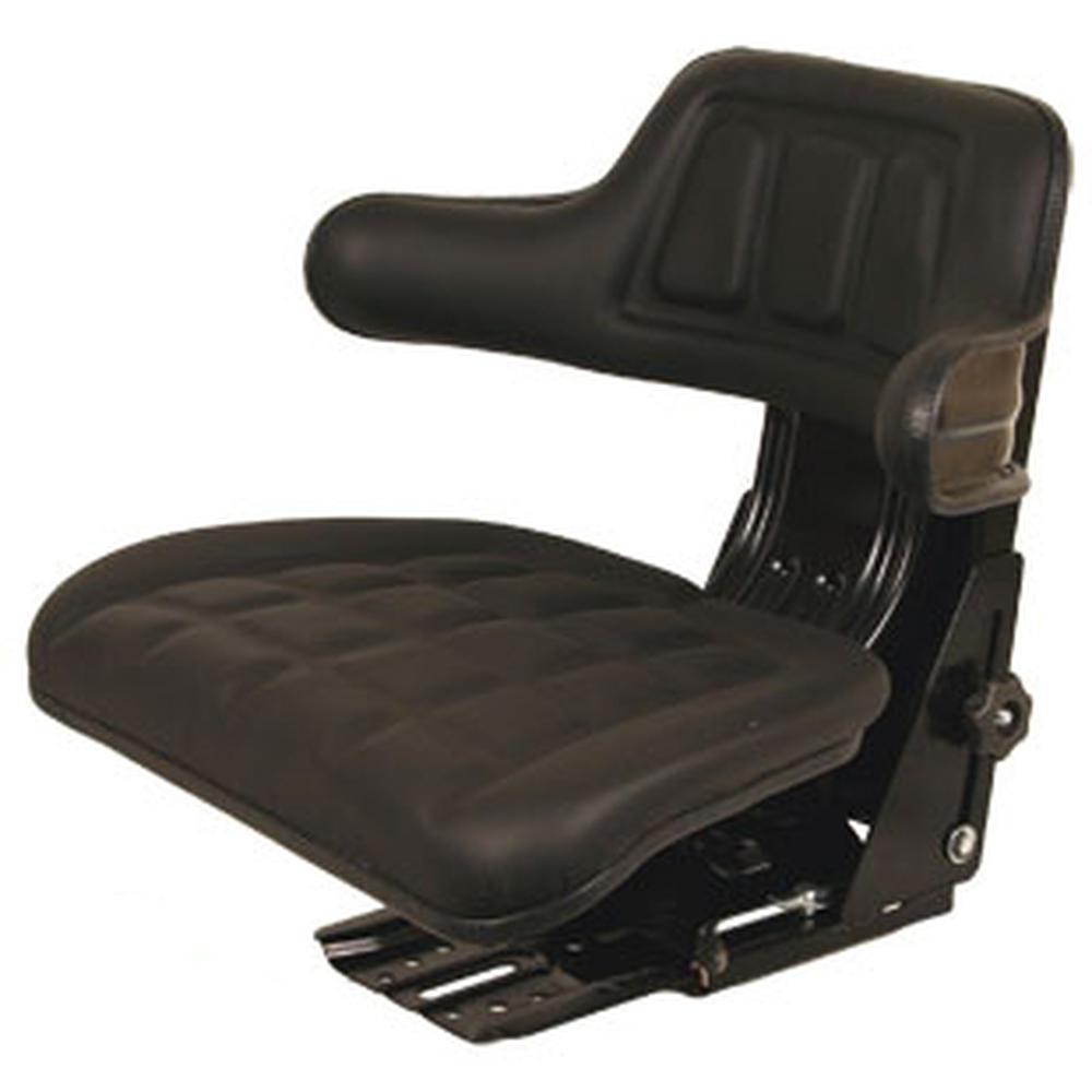 Wrap Around Back Black Seat w/ Arms Fits Case - IH Minneapolis Moline Oliver
