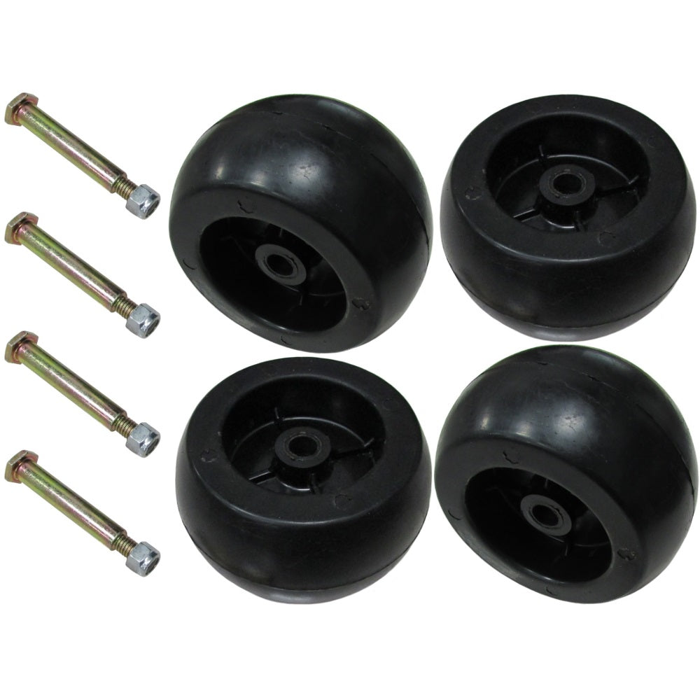 4 Pack Mower Deck Wheels & Bolts Fits Cub Cadet 1450 1650 149 169 1811 782