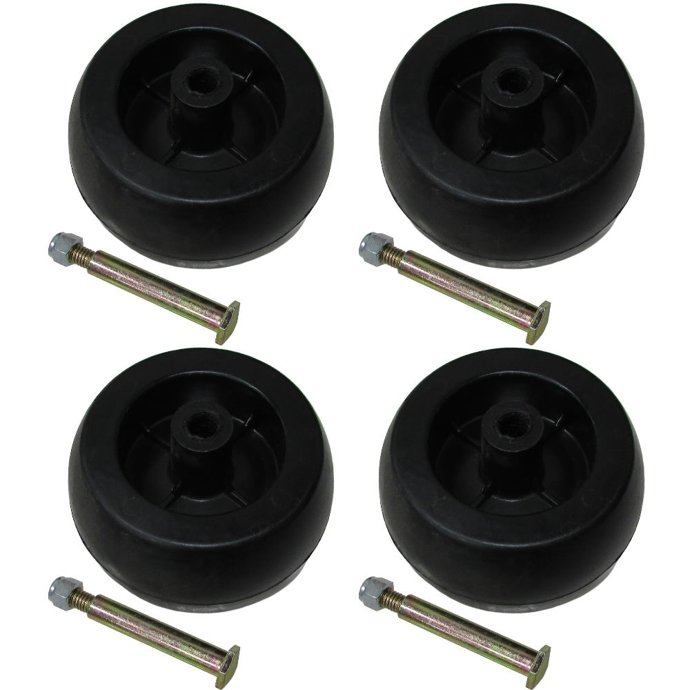 4 Pack Mower Deck Wheels & Bolts Fits Cub Cadet 1450 1650 149 169 1811 782