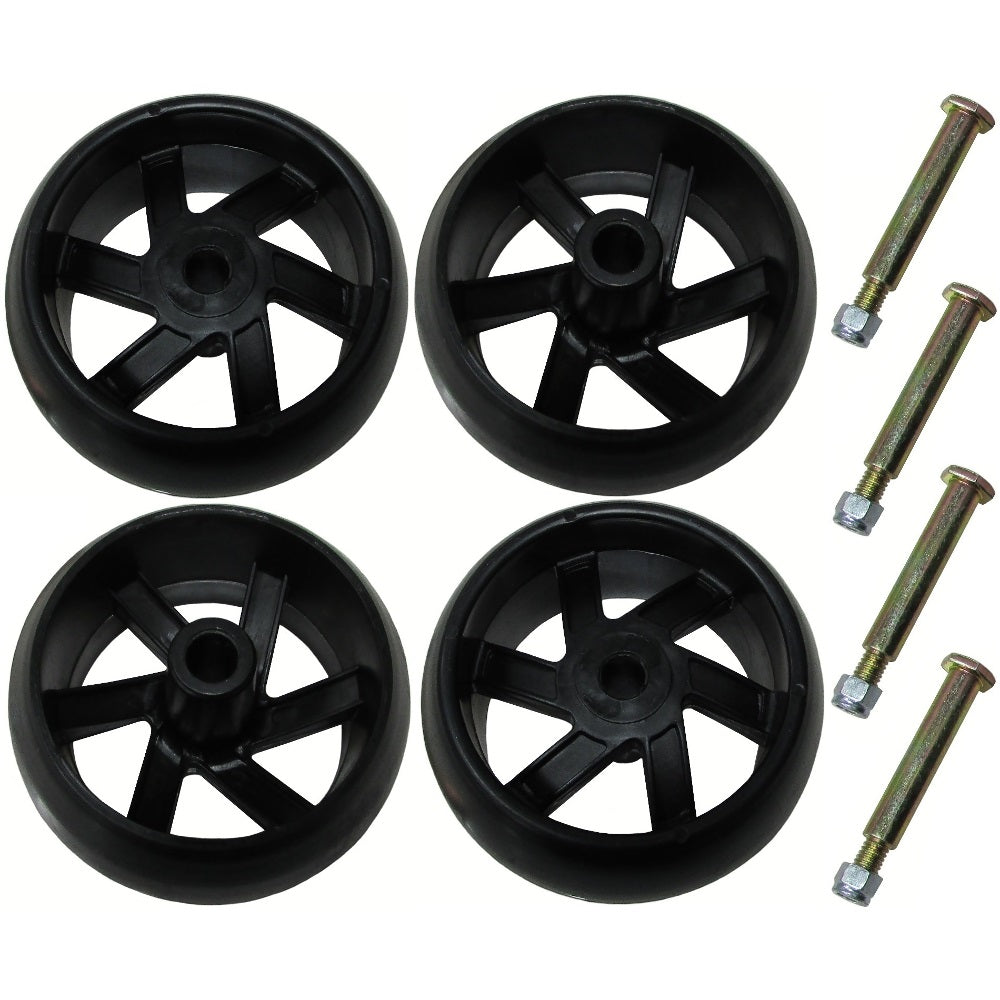 4 Pack Mower Deck Wheels with Bolts 174873 133957 193406 532174873