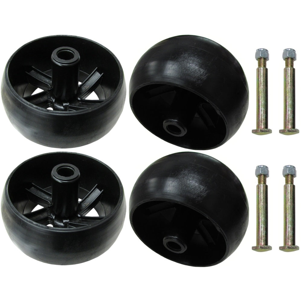 (Pack of 4) Smooth Deck Wheel with Bolt, Nut Fits Husqvarna 589527301 &