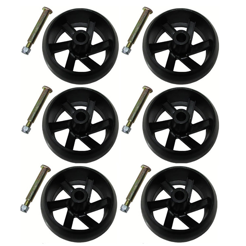 (Pack of 6) Smooth Deck Wheel with Bolt & Nut Fits Husqvarna 174873 & 532174873
