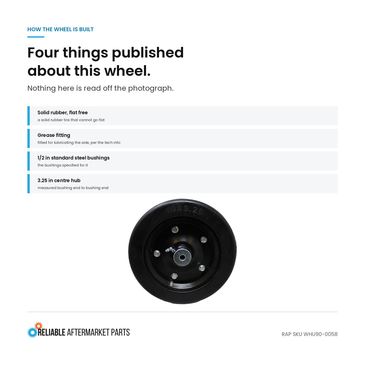 Finish Mower Wheel Fits BUSH HOG Replaces 50031954