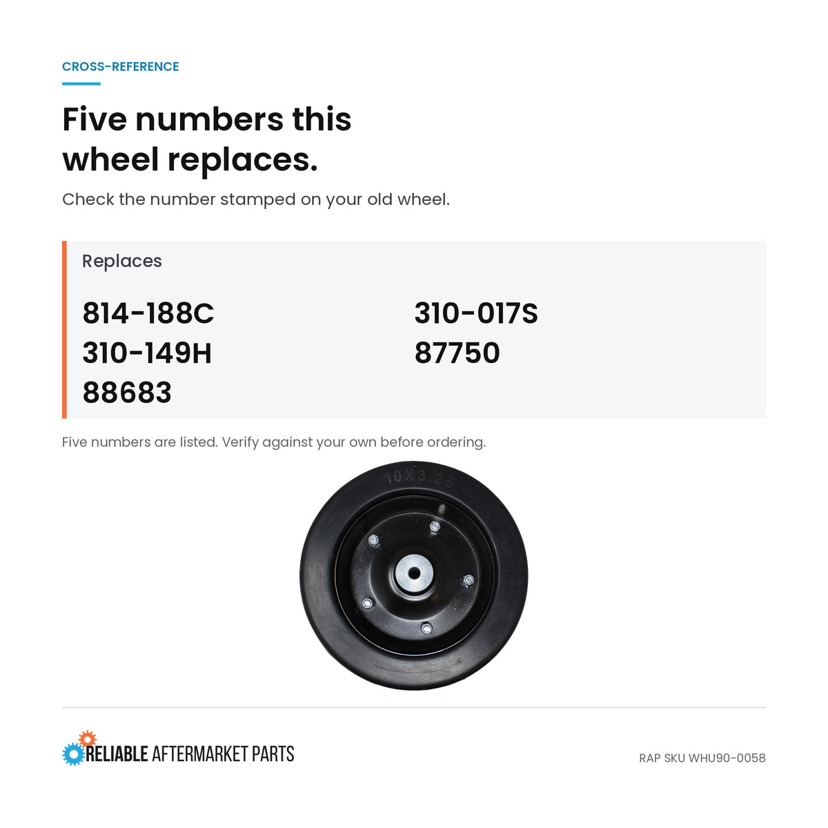 Finish Mower Wheel Fits BUSH HOG Replaces 50031954