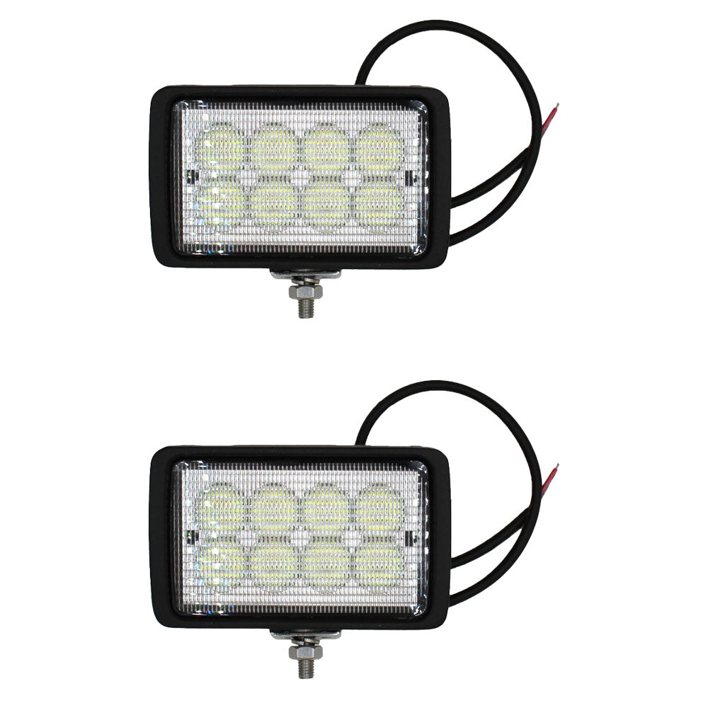 Qty 2: Rectangle LED Flood Work Lamp Fits Case/International Harvester