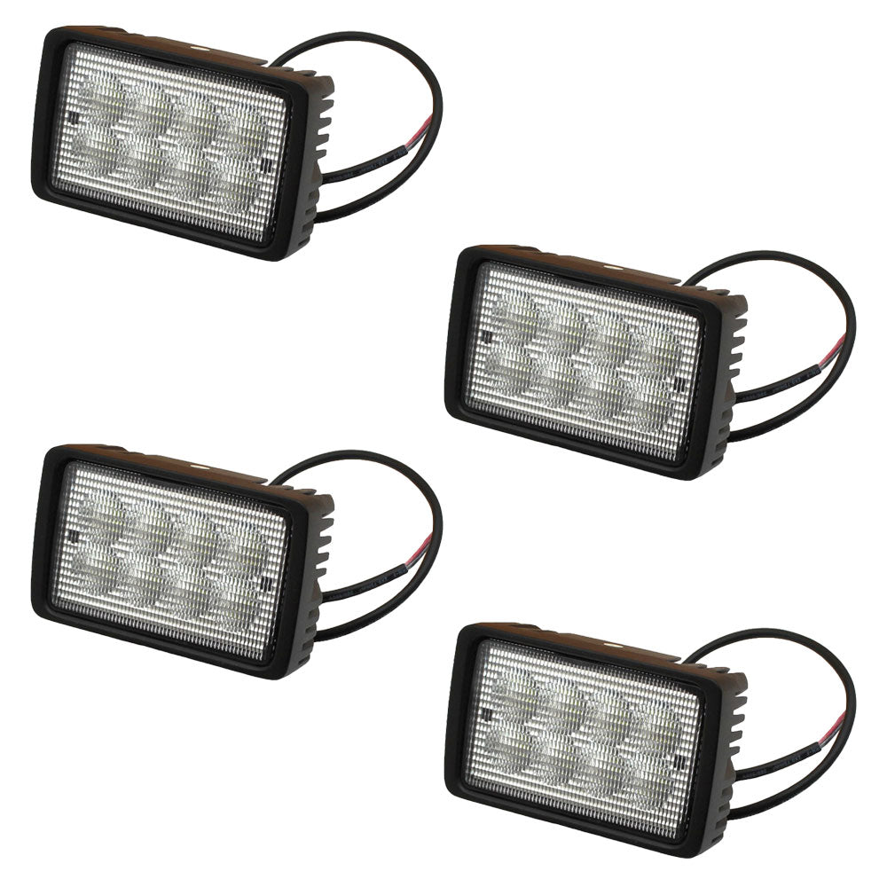 Qty 4: Rectangle LED Flood Work Lamp Fits Komatsu Replaces 20Y-06-K2760