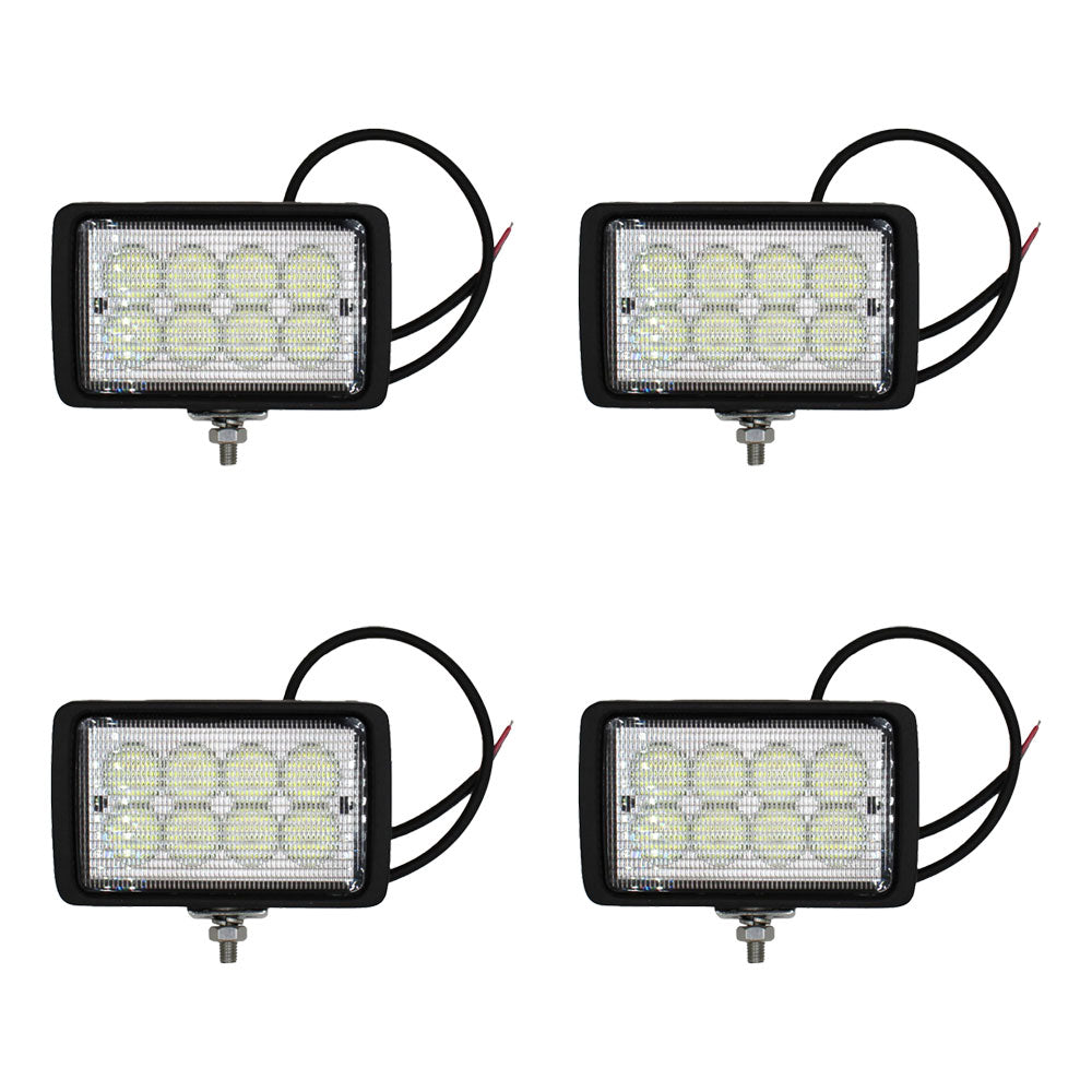 (4) Rectangle LED Flood Work Lamps 1312047C91 Fits Case-IH 305 310 315 335