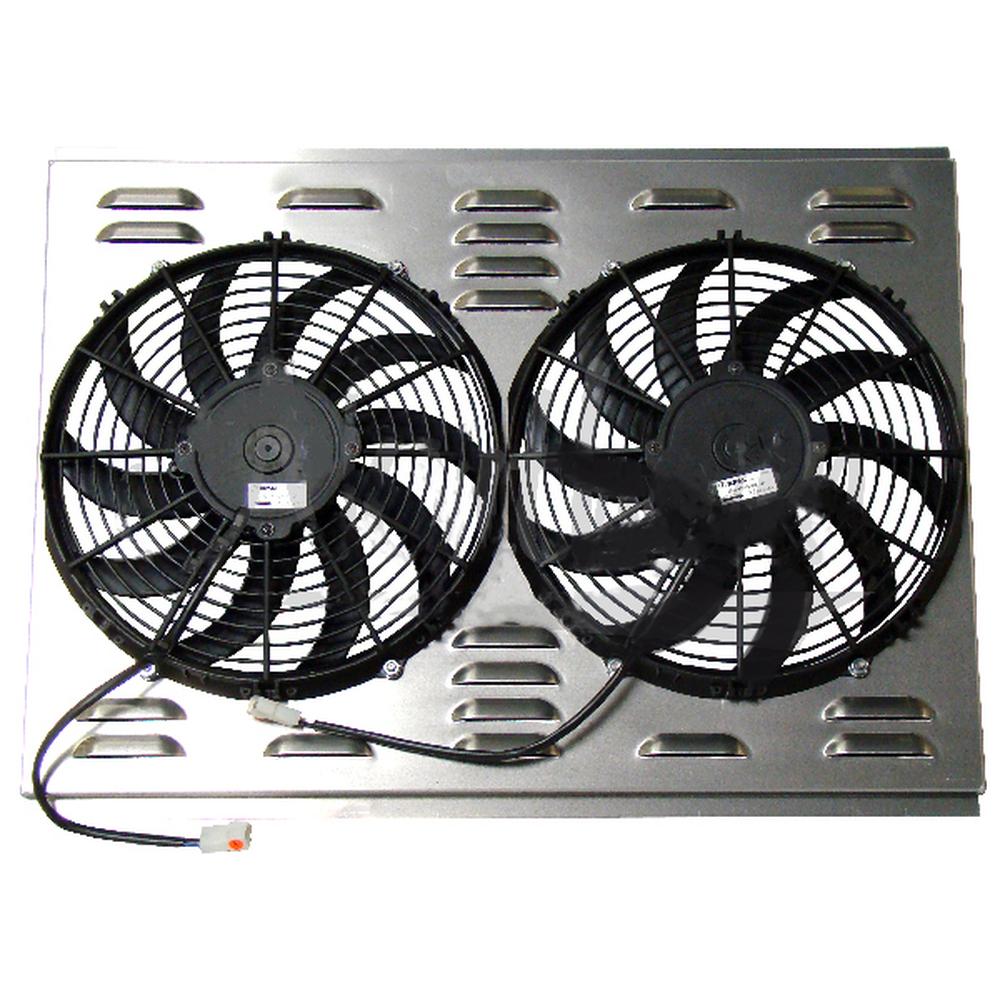 Z40003 Dual 12" Electric Fan and Shroud - 18 1/8 x 26 x  2 5/8