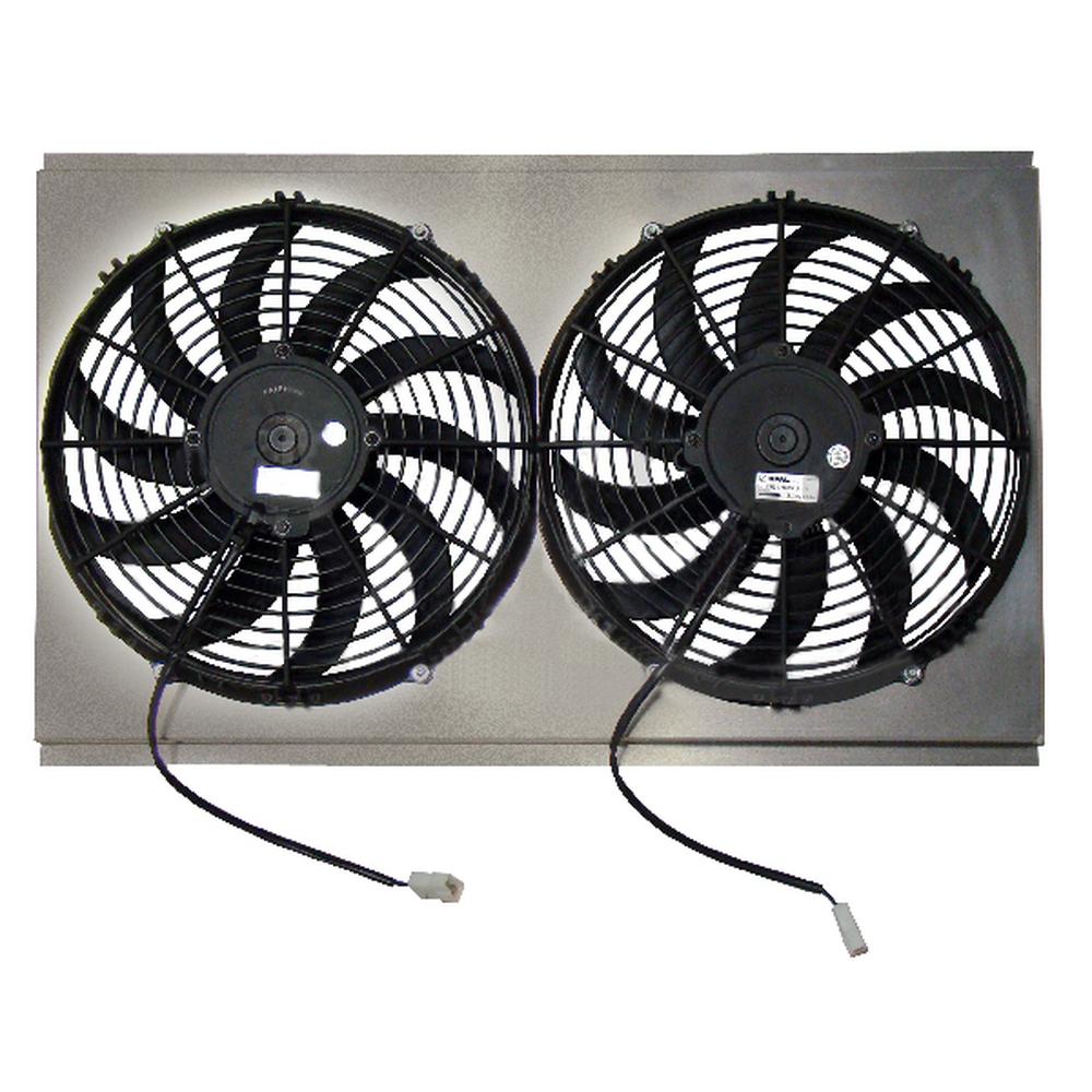Z40071 Dual 12" Electric Fan & Shroud - 15 x 26 x 2 5/8