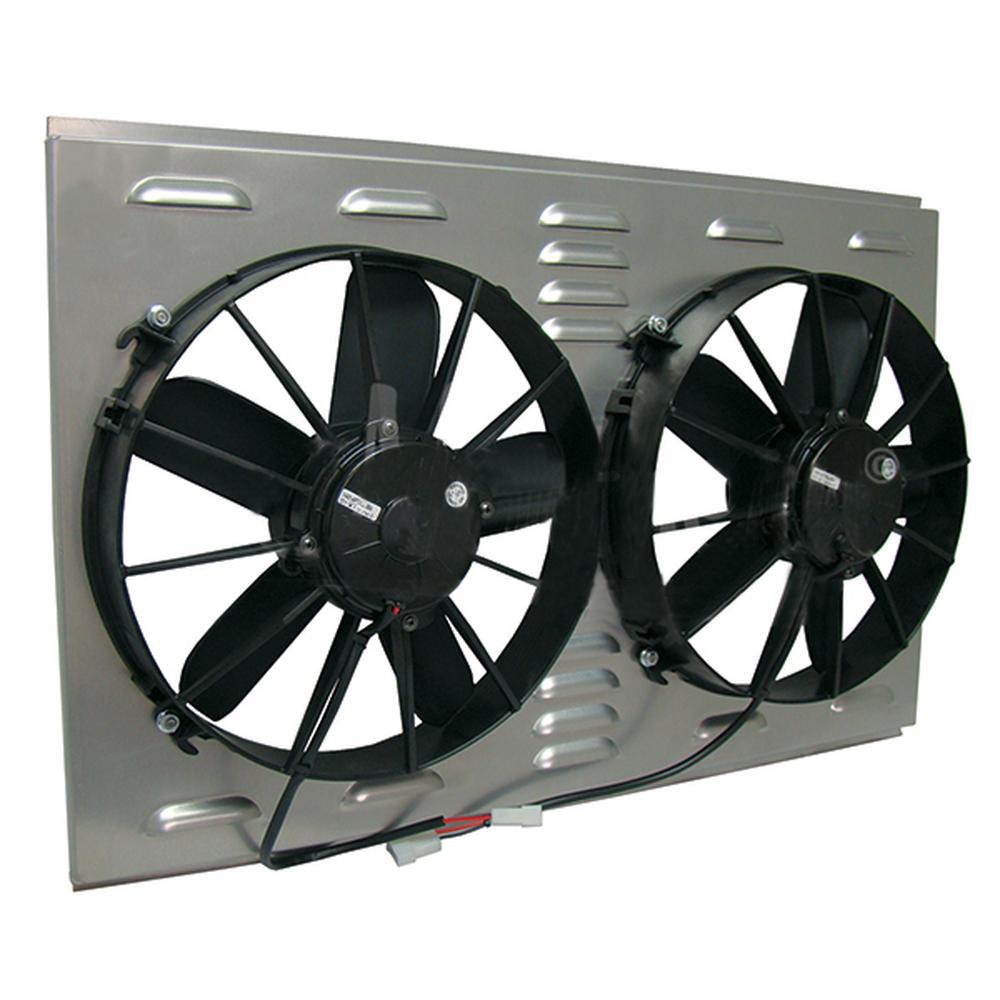 Z40082 Dual High CFM 12" Electric Fan & Shroud - 17 3/8 x 25 3/4 x 4 3/8