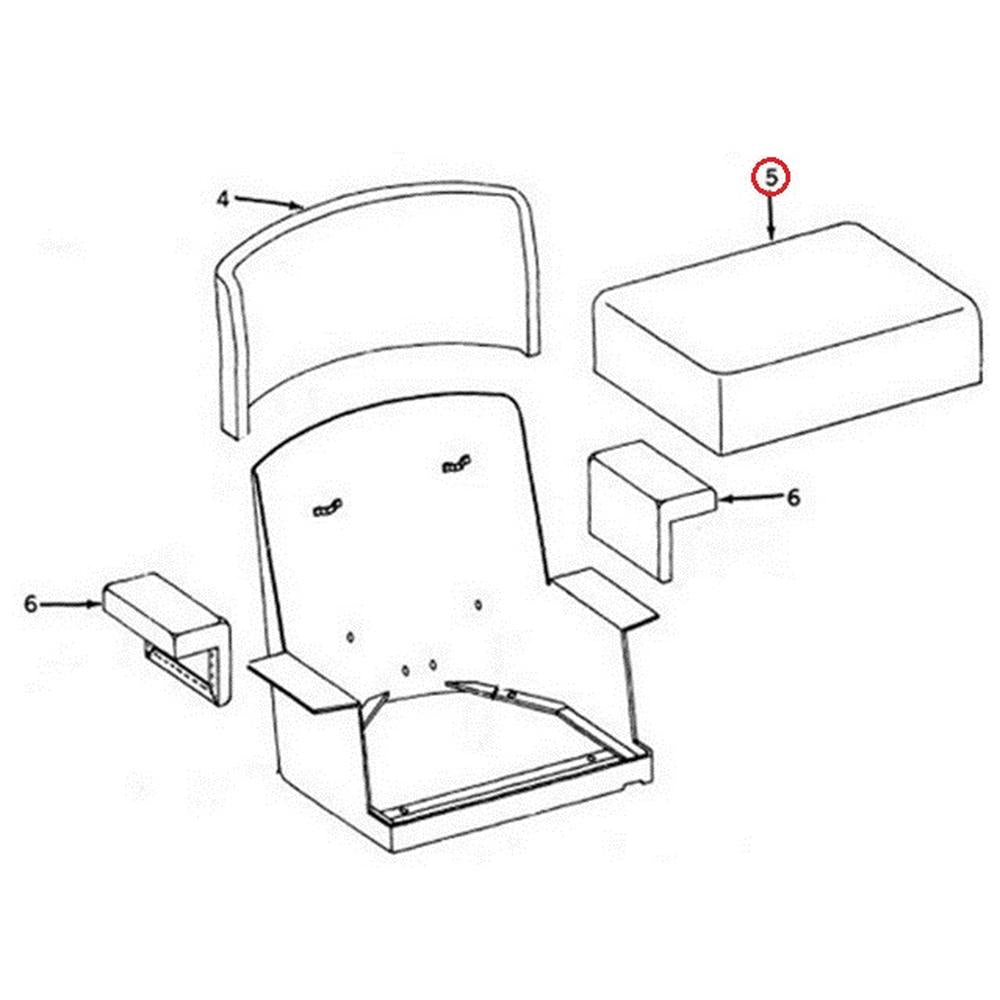 New Seat Cushion Fits John Deere 350-450-550 Crawler, Dozer Seat Cushion