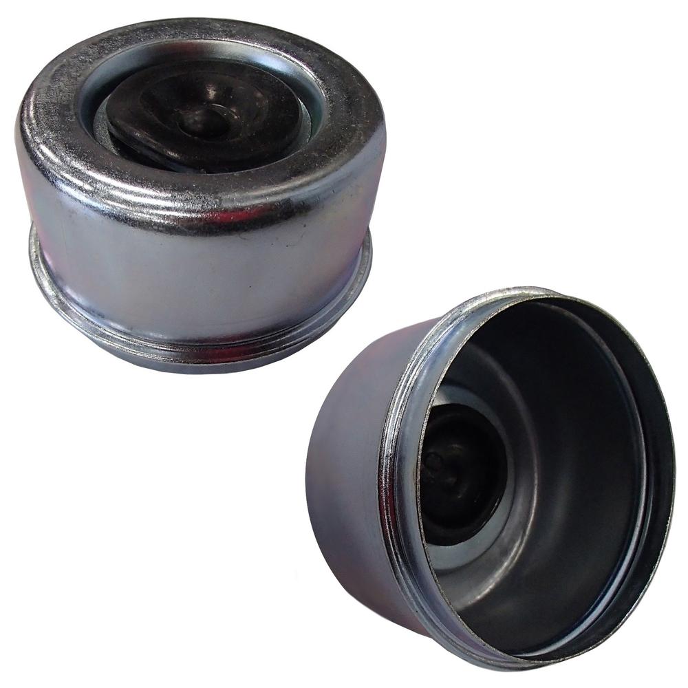 Two (2) Trailer Axle RV Camper 2.72" EZ Lube Dust Cap Cup Grease Cover with Plug
